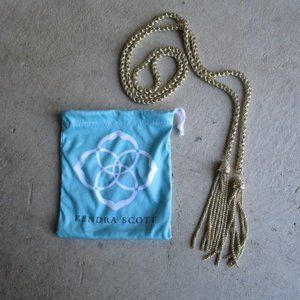Kendra Scott Gold Tone 'Jackie' Tassel Lariat 14k-gold plate Necklace Retired